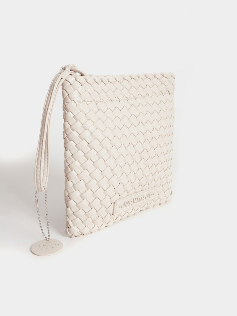 Set Lazo: Cartera Chica + Sobre Pouch Cuadrado Crema